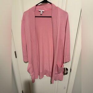 Isaac Mizrahi Dusty Pink Open-Front Cardigan